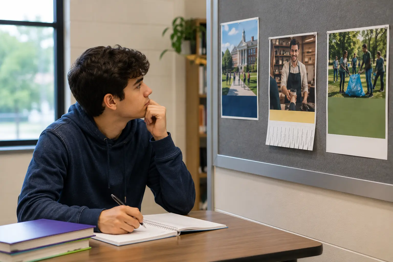 Student considering education and career opportunities